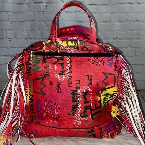 Faux Leather Fringed Moto Backpack - Picture 4 of 6